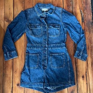 Madewell Denim Long Sleeve Romper